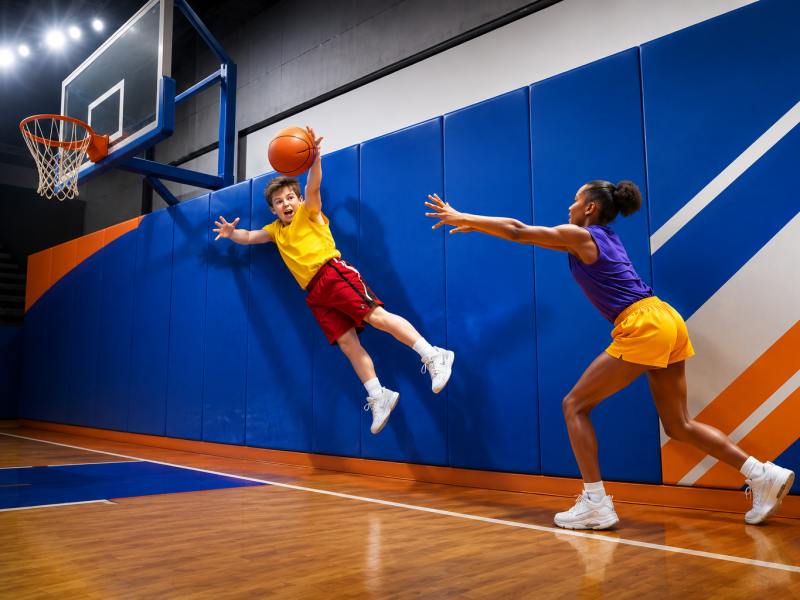 Basketbol heyecanı içeren atış anı